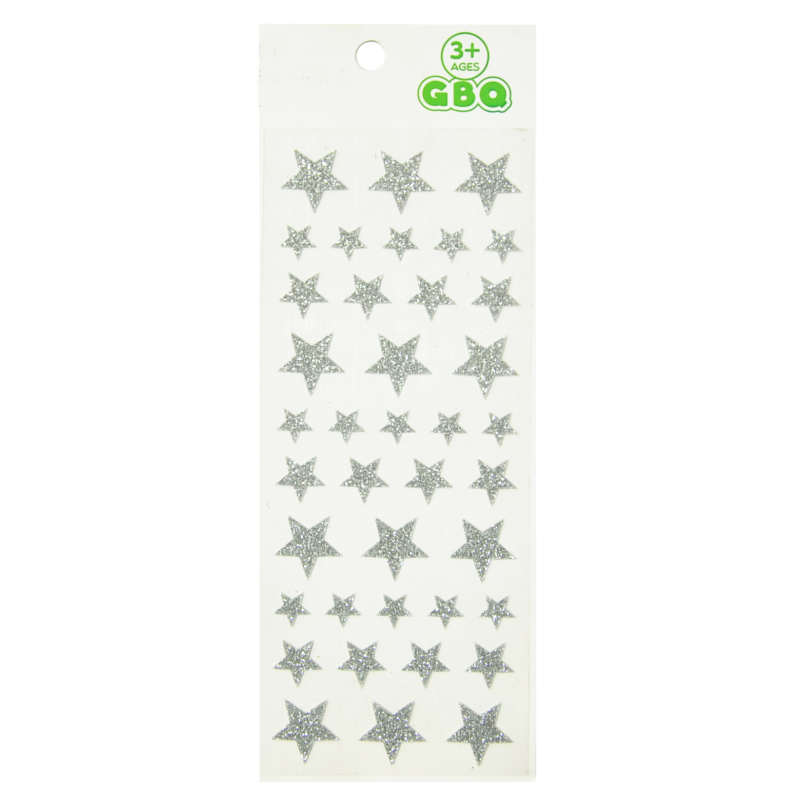 39pcs Silver Stars Removable Glitter Stickers Eco-friendly For Kids