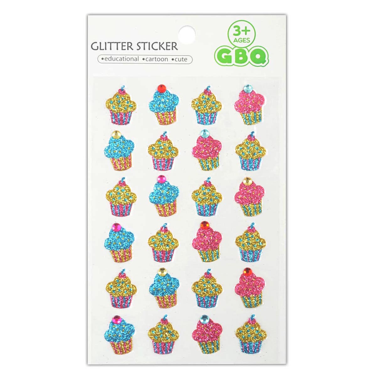 Sweet Colourful Cakes Design Glitter Stickers And Diamond Decoration