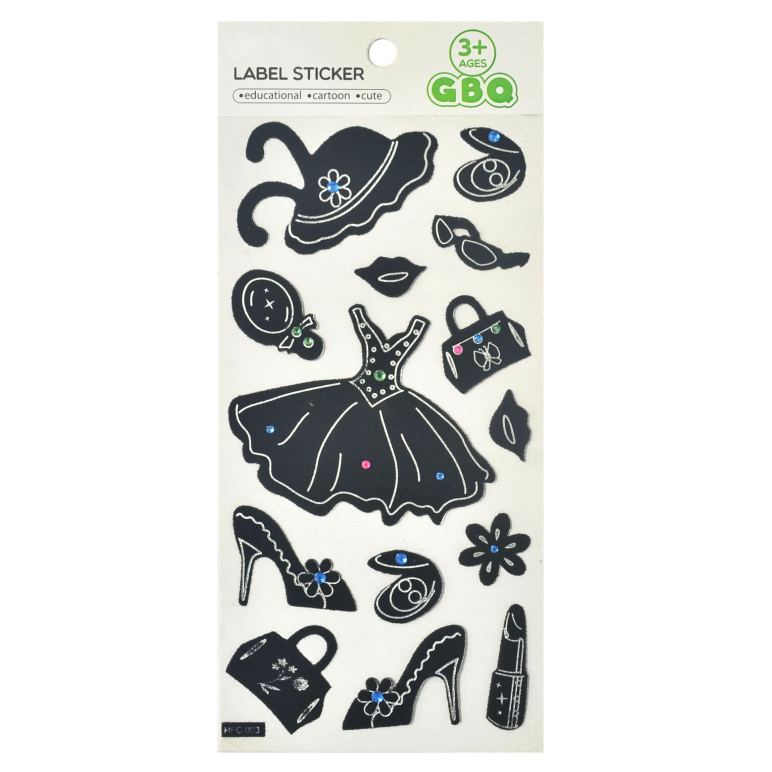 Novelty Color Diamond Dress Up Flocking Stickers For Play