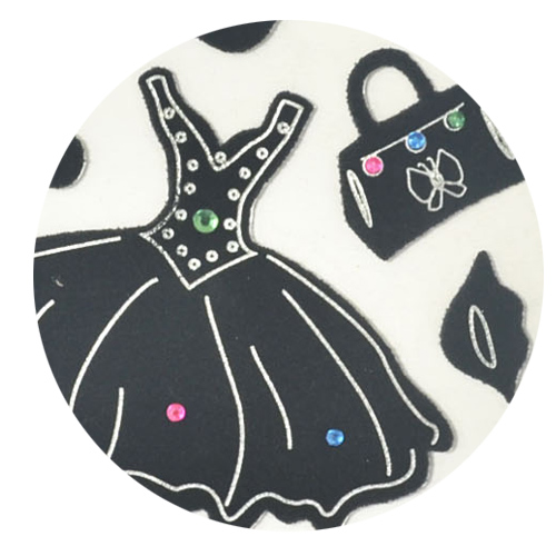Novelty Color Diamond Dress Up Flocking Stickers For Play
