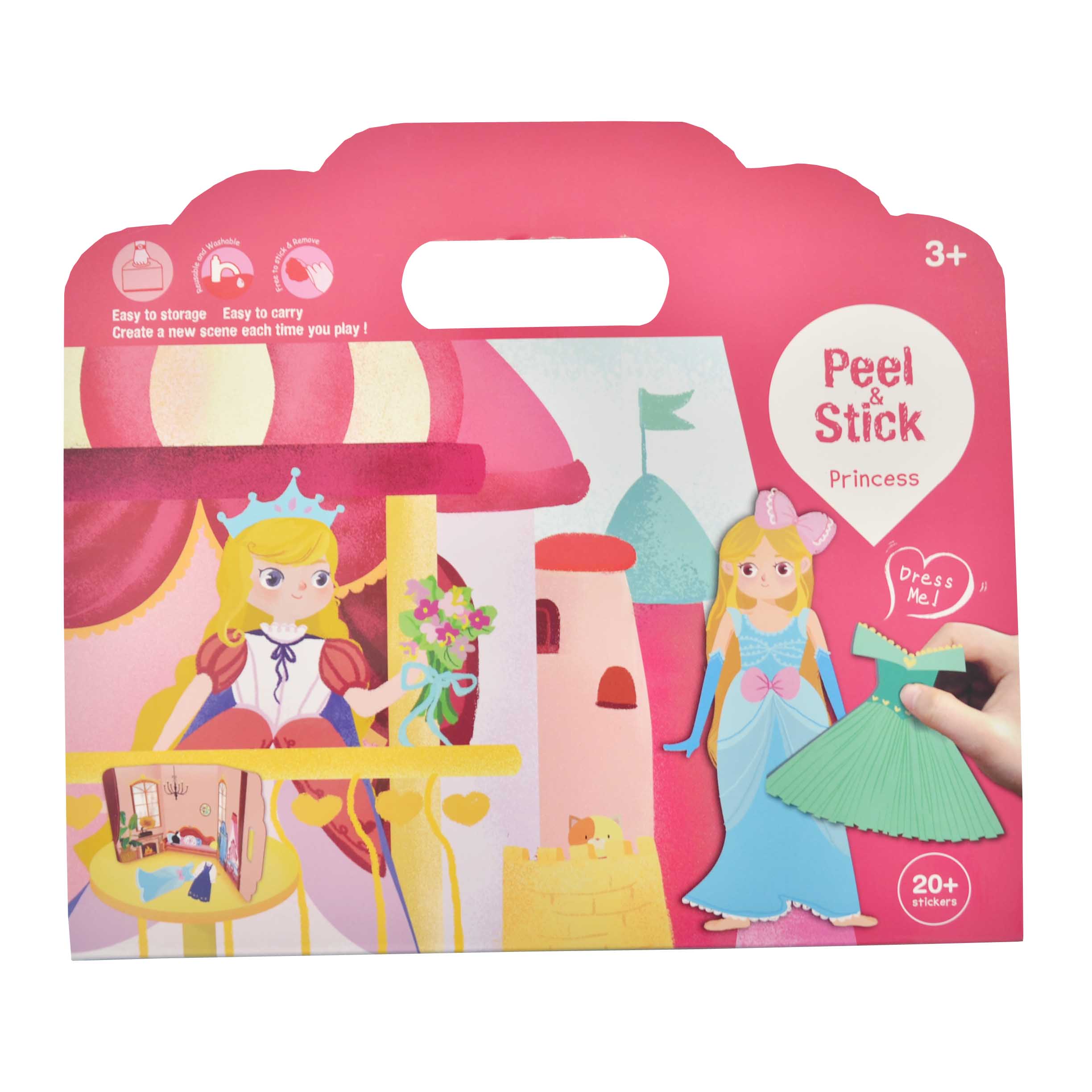 Peel And Stick Dress Up Sticker Board Princess Designs Reusable Clings Transparent TPE Material