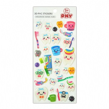Happy Kids Tooth Brush Healthy Cute 3D Resin Stickers