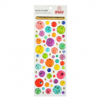 Custom Dots And Raindrops Colorful Resin 3D Stickers