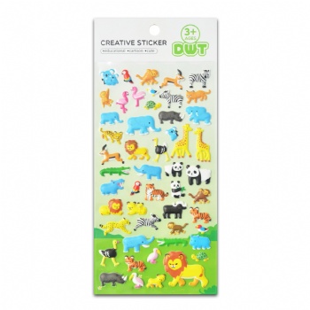 Colorful 3D Puffy Stickers With Animals Designs For Decoration