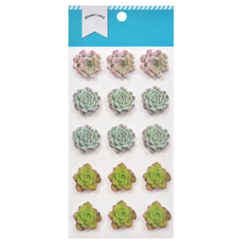 Green Plant Decoration Handwork 2 Layers Stickers With Epoxy