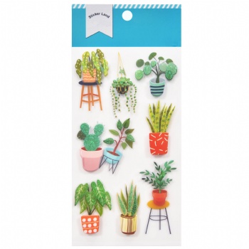 Home Decoration New Potted Plant Design Handwork Stickers With Glitters