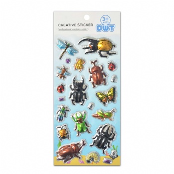 Custom Insect Designs Balloon Stickers With Silver Foil By Vinyl Material