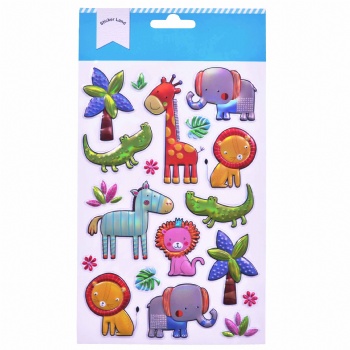 Sticker Book Components Metallic Shiny Lion And Elephant  Animals Balloon Stickers