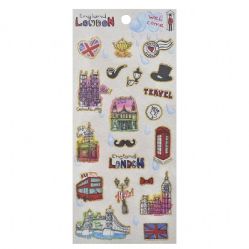 Old Time London Bulidings Decoration Stickers With Clean Vinyl Material