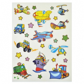 Traffic Plane And Cars Rub On Transfer Stickers For Kids DIY Gift