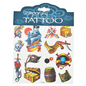Non-toxic Colourful Temporary Tattoo Stickers Pirate Designs For Boy